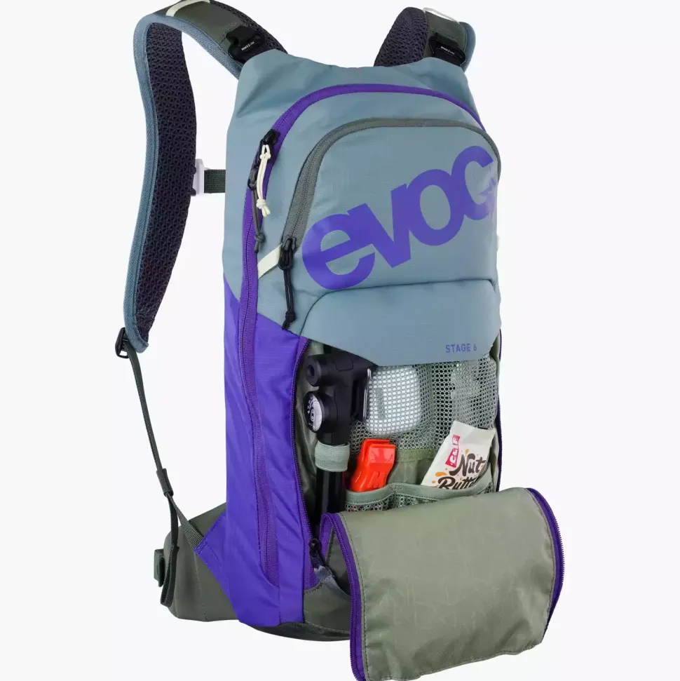 Evoc Stage 6 + 2l juomarakko - Steel-violet