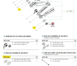 ORBEA BEARING KIT REAR AXLE RALLON 22